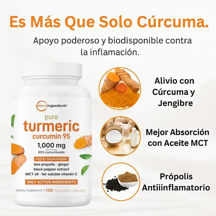 🔥 Cúrcuma 95% – Desinflama y Quema Grasa 💪✨