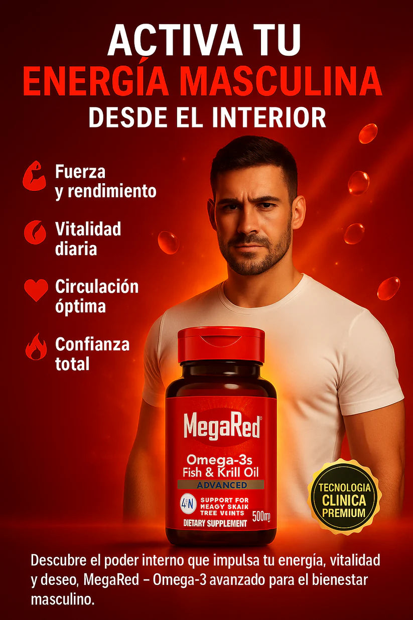 MegaRed™ Omega-3 – Fuerza para tu corazón, energía para tu día ❤️🩸