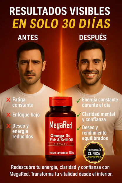 MegaRed™ Omega-3 – Fuerza para tu corazón, energía para tu día ❤️🩸