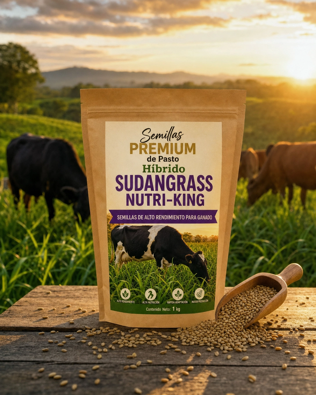 🌿 Semillas de pasto híbrido Sudangrass Nutri-King 🐄🐑🐐 🌱
