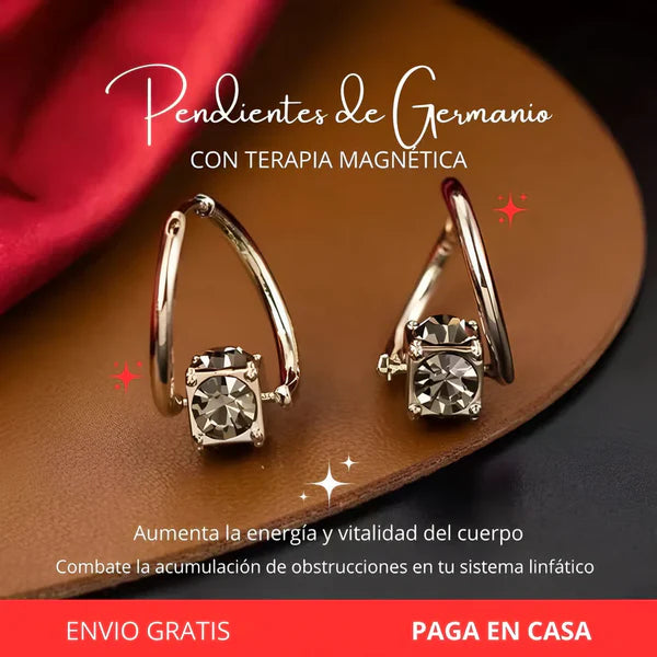 PAR DE PENDIENTES DE GERMANIO CON TERAPIA MAGNETICA